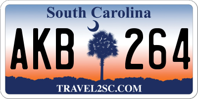 SC license plate AKB264