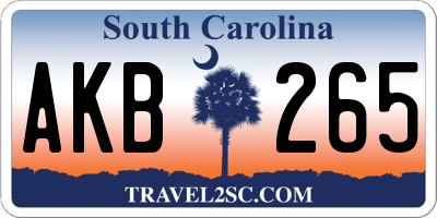 SC license plate AKB265