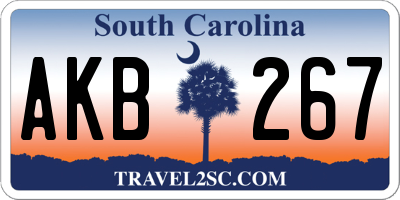 SC license plate AKB267