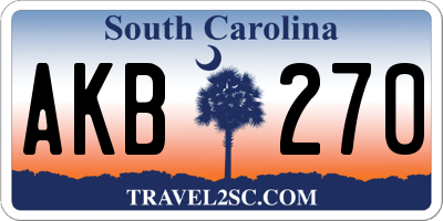 SC license plate AKB270