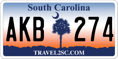 SC license plate AKB274