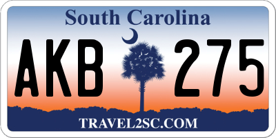 SC license plate AKB275