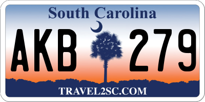 SC license plate AKB279