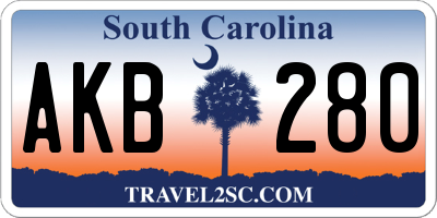 SC license plate AKB280