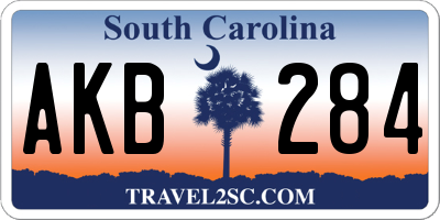 SC license plate AKB284