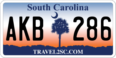 SC license plate AKB286