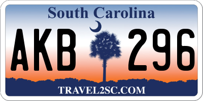 SC license plate AKB296