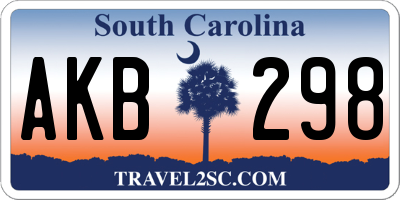 SC license plate AKB298
