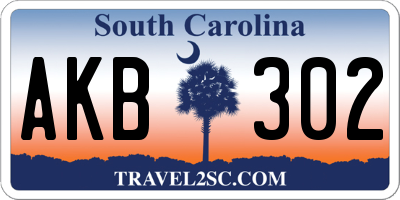SC license plate AKB302