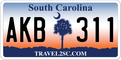 SC license plate AKB311