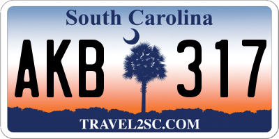 SC license plate AKB317