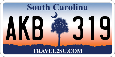 SC license plate AKB319