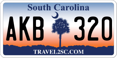 SC license plate AKB320