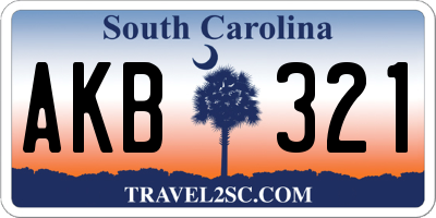 SC license plate AKB321