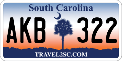 SC license plate AKB322