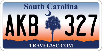SC license plate AKB327