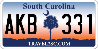 SC license plate AKB331