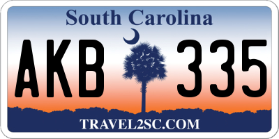 SC license plate AKB335