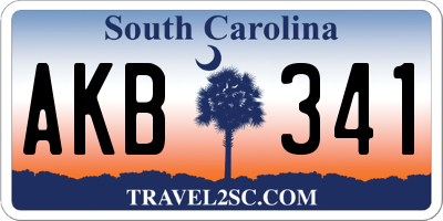 SC license plate AKB341