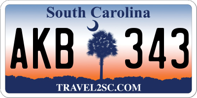 SC license plate AKB343