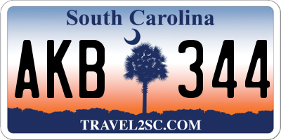 SC license plate AKB344