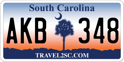 SC license plate AKB348