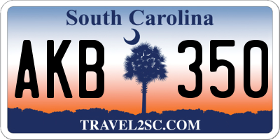 SC license plate AKB350