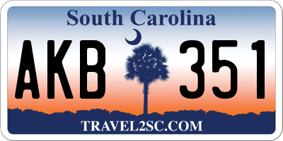 SC license plate AKB351