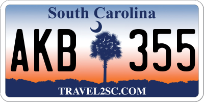 SC license plate AKB355