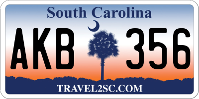 SC license plate AKB356