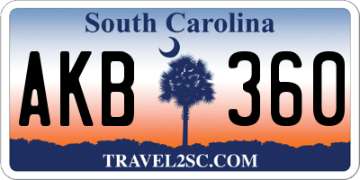 SC license plate AKB360