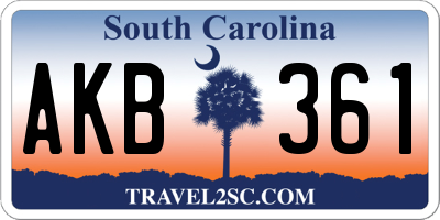 SC license plate AKB361