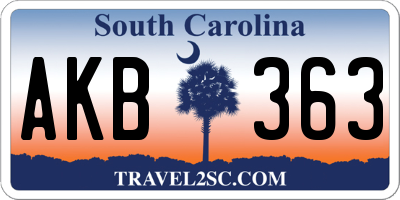 SC license plate AKB363