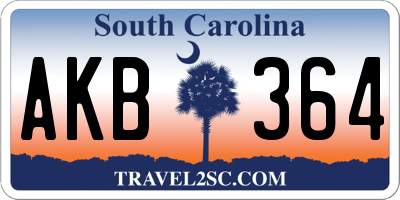 SC license plate AKB364