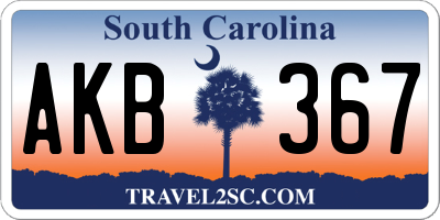 SC license plate AKB367