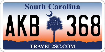 SC license plate AKB368