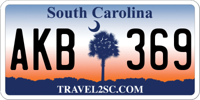 SC license plate AKB369