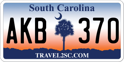 SC license plate AKB370