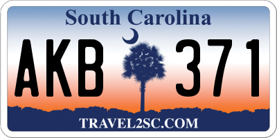 SC license plate AKB371