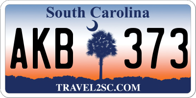 SC license plate AKB373