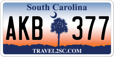 SC license plate AKB377