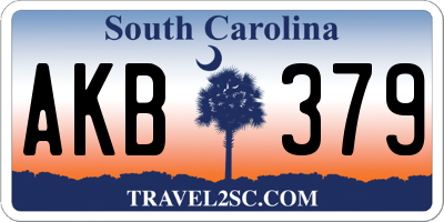 SC license plate AKB379