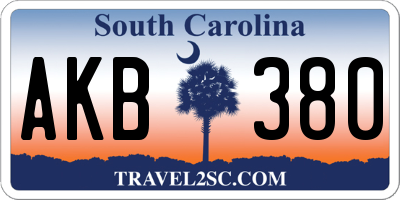 SC license plate AKB380