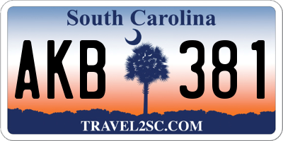SC license plate AKB381