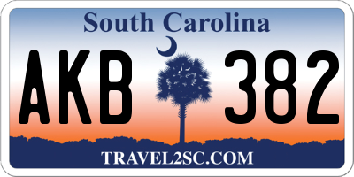SC license plate AKB382