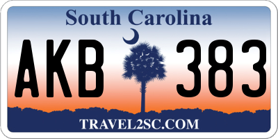 SC license plate AKB383