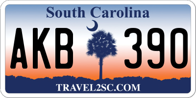 SC license plate AKB390