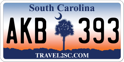 SC license plate AKB393