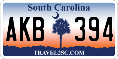 SC license plate AKB394