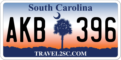 SC license plate AKB396